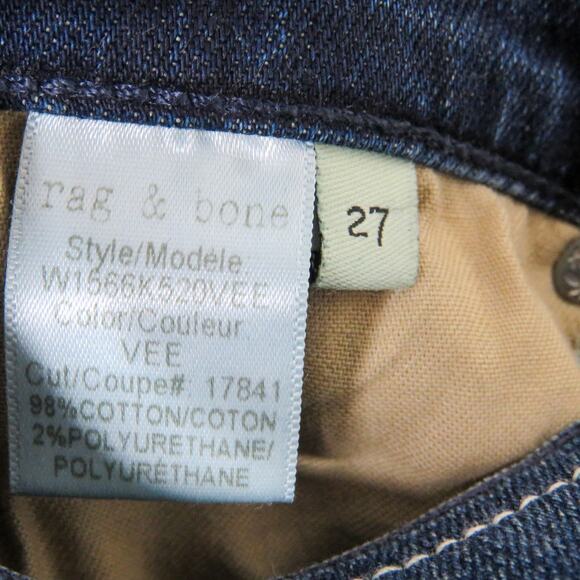 Rag & Bone High Rise Ankle Skinny Jeans Dark Wash Size 27 - Picture 9 of 9